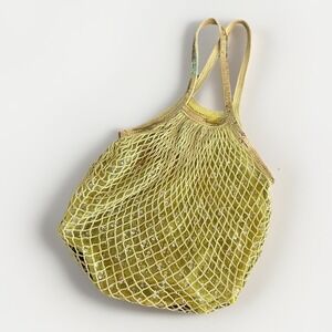 Beaded Mesh Net Sequin Tote Bag Yellow Boho Festival Beach Market Y2K